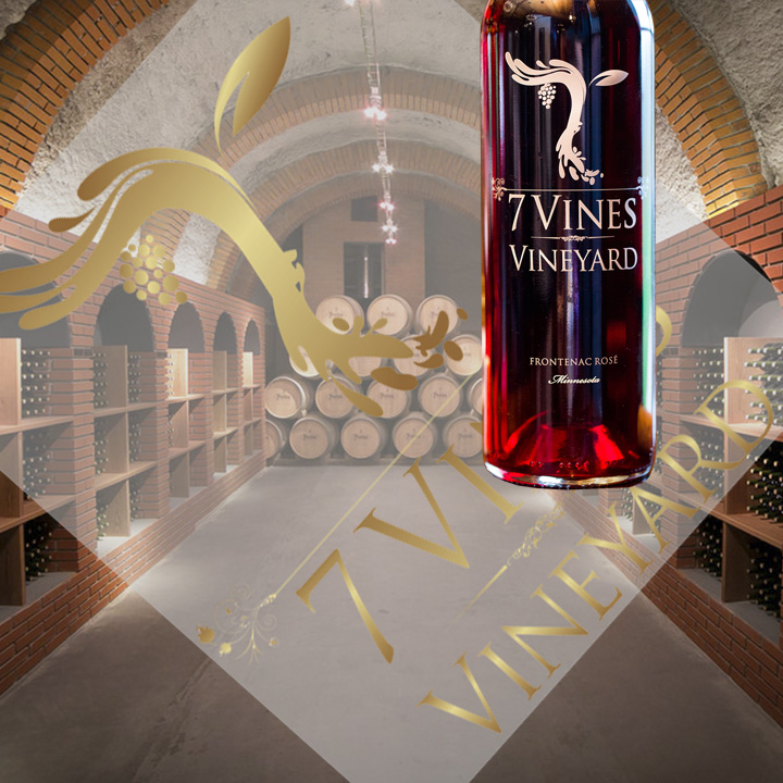 Вино из винограда Фронтиньяк "7 Vines Vineyard Frontenac Rose"